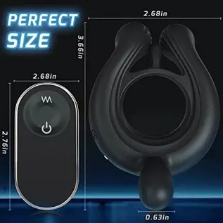 Vibrating Cock Ring 3 Bullets Penis Rings, 9 Vibration Modes Male Sex Toys, Remote Control Clit Stimulator Testicle Stimulation Vibrating Cock Ring 3 Bullets Penis Rings, 9 Vibration Modes Male Sex Toys, Remote Control Clit Stimulator Testicle Stimulation