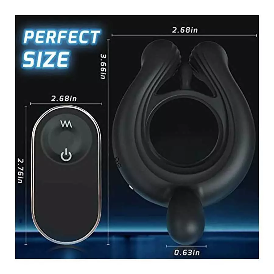 Vibrating Cock Ring 3 Bullets Penis Rings, 9 Vibration Modes Male Sex Toys, Remote Control Clit Stimulator Testicle Stimulation