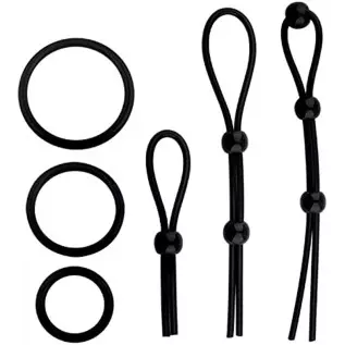 Cock Rings Set Silicone, Adjustable Penis Rings for Male Erection Enhancing Sex Toy 6 Different Love Ring for Men Long Lasting S