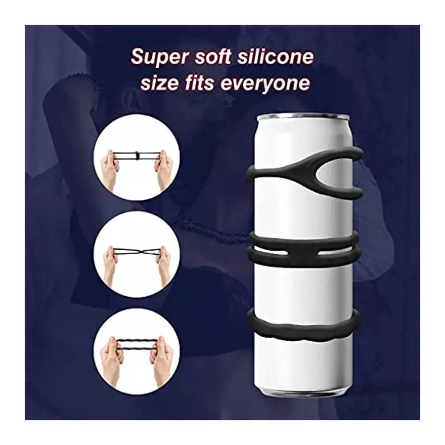 New Pc5 Silicone Penis Ring Combo Set, Enhance Erection Fun, Soft Silicone Penis Ring, Elasticity, Make Penis Longer, Harder, Lo