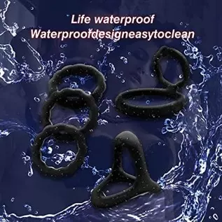 New Pc5 Silicone Penis Ring Combo Set, Enhance Erection Fun, Soft Silicone Penis Ring, Elasticity, Make Penis Longer, Harder, Lo