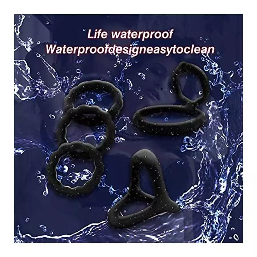 New Pc5 Silicone Penis Ring Combo Set, Enhance Erection Fun, Soft Silicone Penis Ring, Elasticity, Make Penis Longer, Harder, Lo