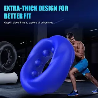 0.47" Ultra-Thick Cock Ring Set with Stretchy - SEXY SLAVE Owen, Tire Design Penis Ring for Men Erection Enhancing, Silicone Coc