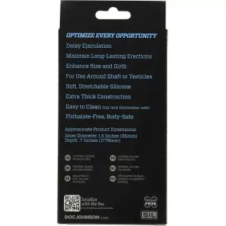 Doc Johnson OptiMALE - Tapered C-Ring - Stretchy Silicone - 35mm Unstretched Inner Diameter - Rounded Edges - Won't Dig Into Ski