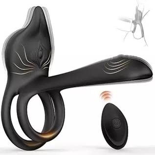 Vibrating Cock Ring, 3 in 1 Penis Ring Vibrator with 10 Vibration Modes G-Spot & Clitoral Stimulator, Silicone Adult Sex Toy Ere