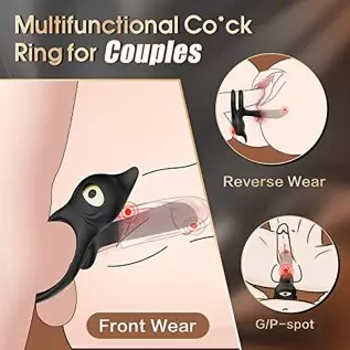 Vibrating Cock Ring, 3 in 1 Penis Ring Vibrator with 10 Vibration Modes G-Spot & Clitoral Stimulator, Silicone Adult Sex Toy Ere