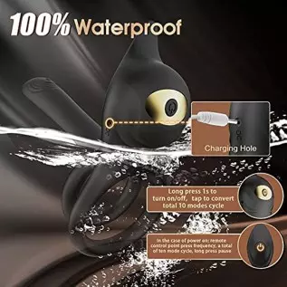 Vibrating Cock Ring, 3 in 1 Penis Ring Vibrator with 10 Vibration Modes G-Spot & Clitoral Stimulator, Silicone Adult Sex Toy Ere