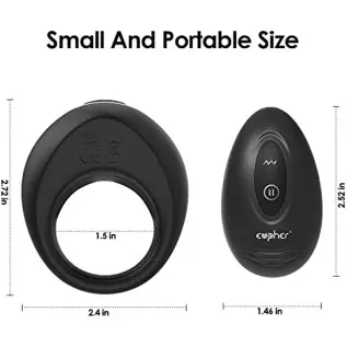 Penis Ring Remote Control Sex Toys, Eupher Vibrating Cock Rings Rechargable for Men Erection Sex with 10 Vibrations, Silicone Ma