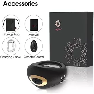 Penis Ring Remote Control Sex Toys, Eupher Vibrating Cock Rings Rechargable for Men Erection Sex with 10 Vibrations, Silicone Ma