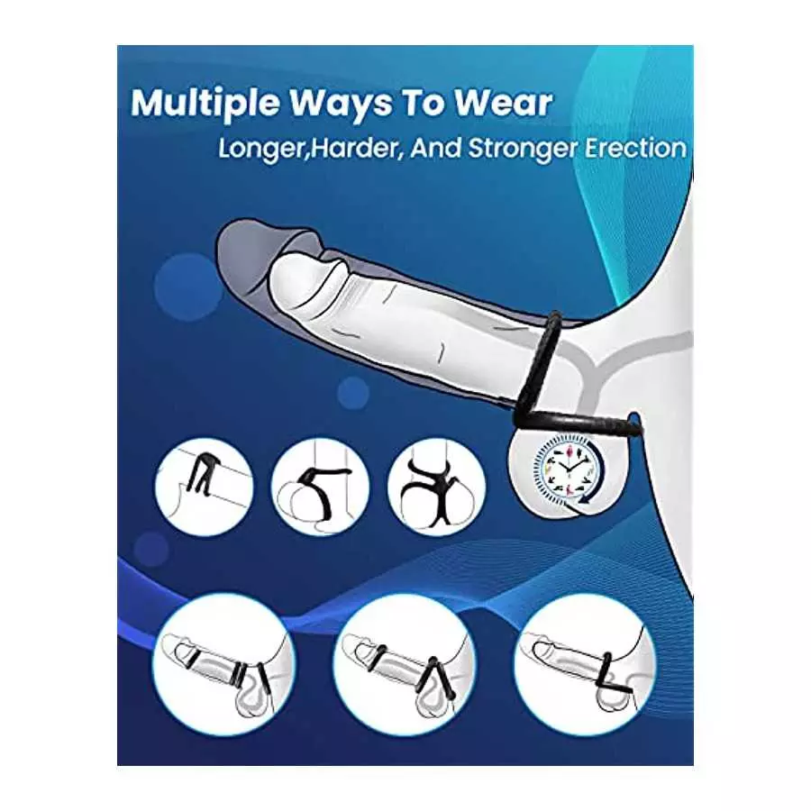 Penis Rings Set with 8 Different Sizes Cock Rings for Erection Enhancing，Long Lasting Stronger Adult Sex Toy，Soft Stretchy Silic