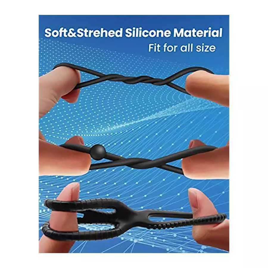 Penis Rings Set with 8 Different Sizes Cock Rings for Erection Enhancing，Long Lasting Stronger Adult Sex Toy，Soft Stretchy Silic