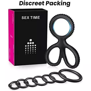 Penis Rings Set with 8 Different Sizes Cock Rings for Erection Enhancing，Long Lasting Stronger Adult Sex Toy，Soft Stretchy Silic