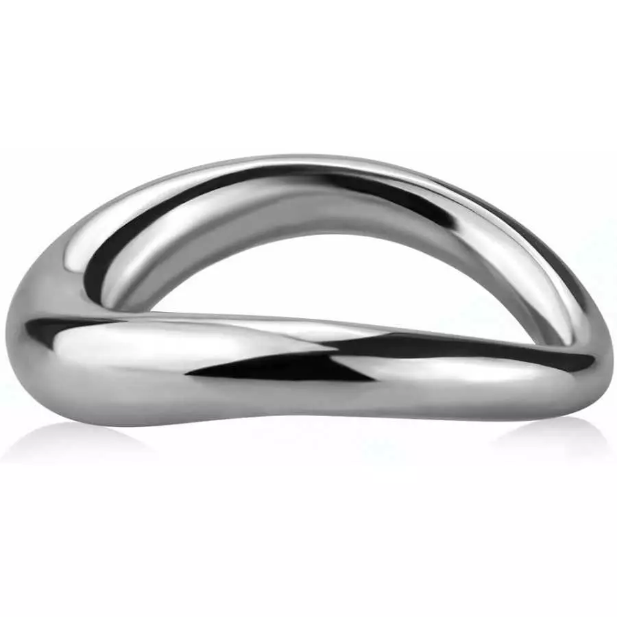 Male Penis Cock Ring Smooth Arc Ring Delay Ring Stainless Steel Scrotum Ball Stretcher Weights Pleasure Enhancing Sex Toys Romi