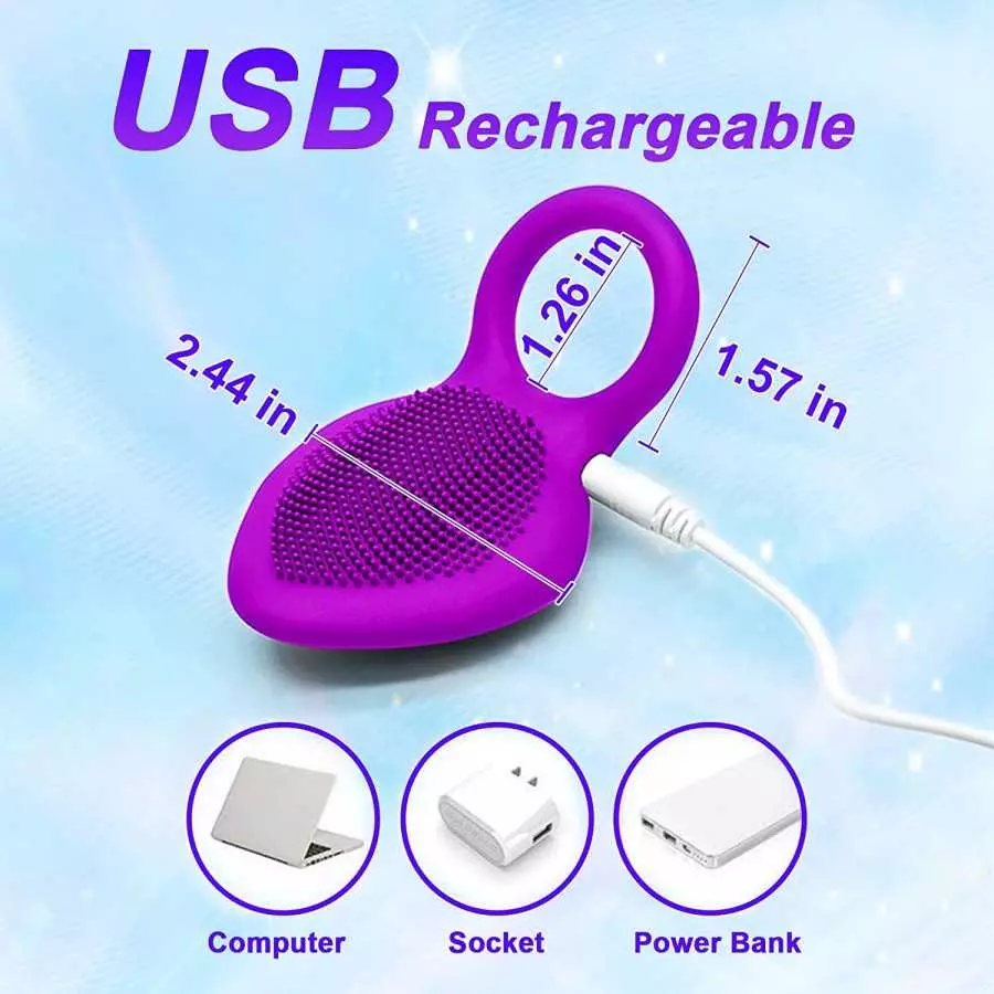 Vibrating Cock Ring,Rechargable Silicone Stretchy Penis Rings with 10 Intense Vibration Modes for Men Couples Pleasure,Male Erec