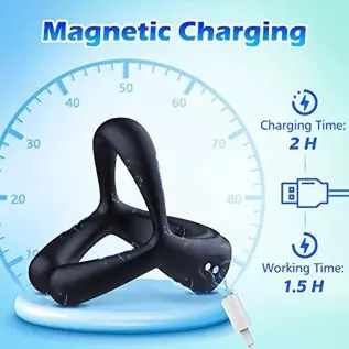 LUZINE Vibrating Cock Ring, Upgraded Version of Silicone Stretchy Penis Rings with 10 Vibrations, Men's Sex Toys with The Rabbit