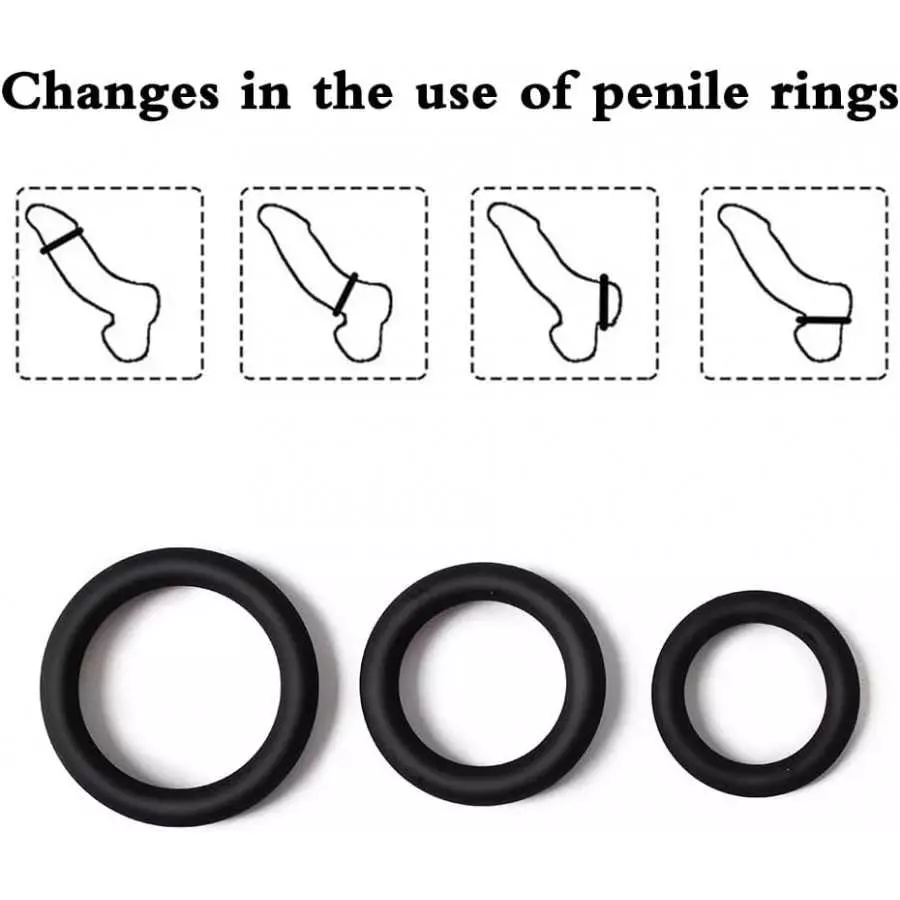 Silicone Penis Ring for Men 7Pcs, Ultra Soft Stretchy Cock Ring Penis Enlargers Erect Support Ring,Adjustable Penis Rings for Ma