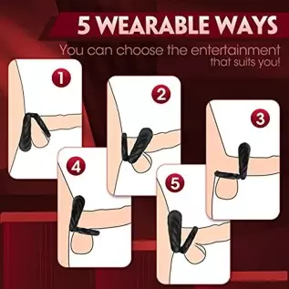 Vibrating Cock Ring, Double Penis Ring Vibrator with 10 Vibration Modes, Adult Male Sex Toys for Men Longer Harder Stronger, Sil Vibrating Cock Ring, Double Penis Ring Vibrator with 10 Vibration Modes, Adult Male Sex Toys for Men Longer Harder Stronger, Sil