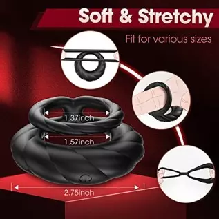 Vibrating Cock Ring, Double Penis Ring Vibrator with 10 Vibration Modes, Adult Male Sex Toys for Men Longer Harder Stronger, Sil Vibrating Cock Ring, Double Penis Ring Vibrator with 10 Vibration Modes, Adult Male Sex Toys for Men Longer Harder Stronger, Sil
