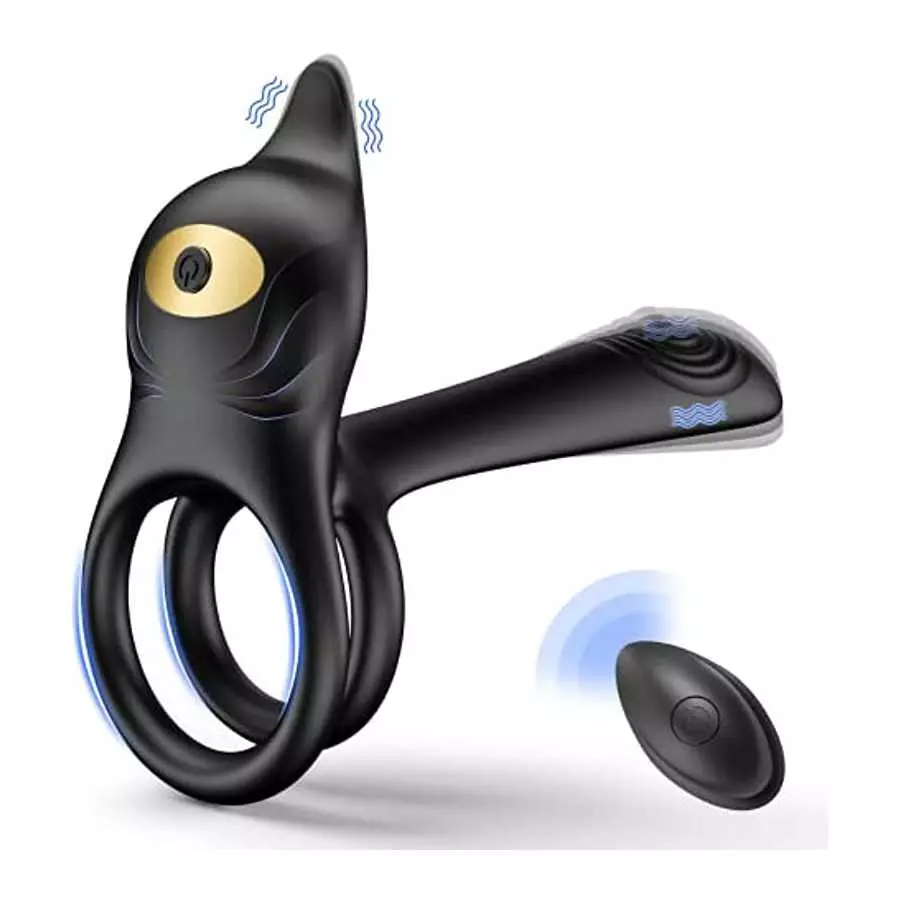 Vibrating Cock Ring,Couple Vibrator Penis Ring with 10 Vibration Modes G-Spot Clitoral 3 in 1 Double Ring Mens Vibrator,Adult Se Vibrating Cock Ring,Couple Vibrator Penis Ring with 10 Vibration Modes G-Spot Clitoral 3 in 1 Double Ring Mens Vibrator,Adult Se