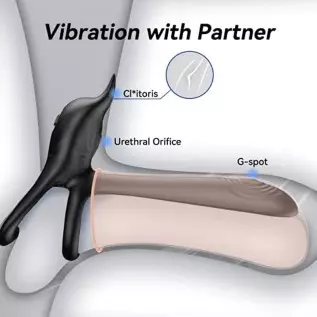 Vibrating Cock Ring,Couple Vibrator Penis Ring with 10 Vibration Modes G-Spot Clitoral 3 in 1 Double Ring Mens Vibrator,Adult Se Vibrating Cock Ring,Couple Vibrator Penis Ring with 10 Vibration Modes G-Spot Clitoral 3 in 1 Double Ring Mens Vibrator,Adult Se