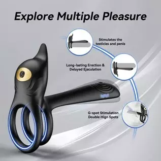 Vibrating Cock Ring,Couple Vibrator Penis Ring with 10 Vibration Modes G-Spot Clitoral 3 in 1 Double Ring Mens Vibrator,Adult Se Vibrating Cock Ring,Couple Vibrator Penis Ring with 10 Vibration Modes G-Spot Clitoral 3 in 1 Double Ring Mens Vibrator,Adult Se
