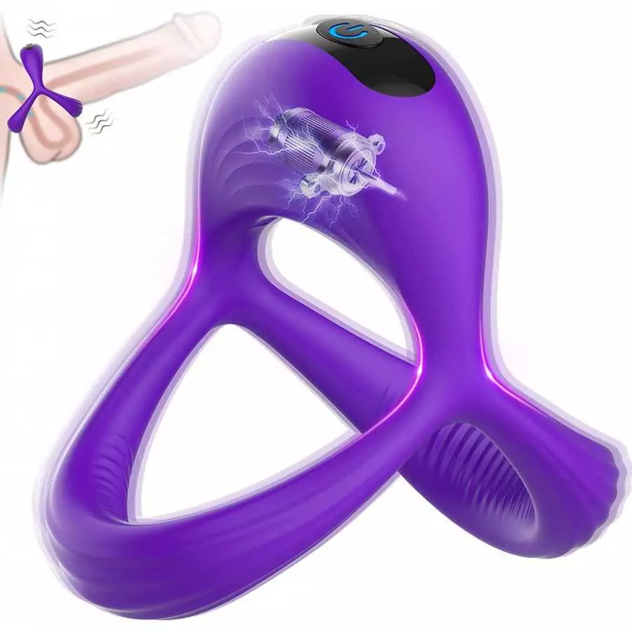 Vibrating Cock Ring, LUZINE Rechargable Silicone Stretchy Penis Rings with 10 Intense Vibrations, Triangular Mens Vibrator for S Vibrating Cock Ring, LUZINE Rechargable Silicone Stretchy Penis Rings with 10 Intense Vibrations, Triangular Mens Vibrator for S