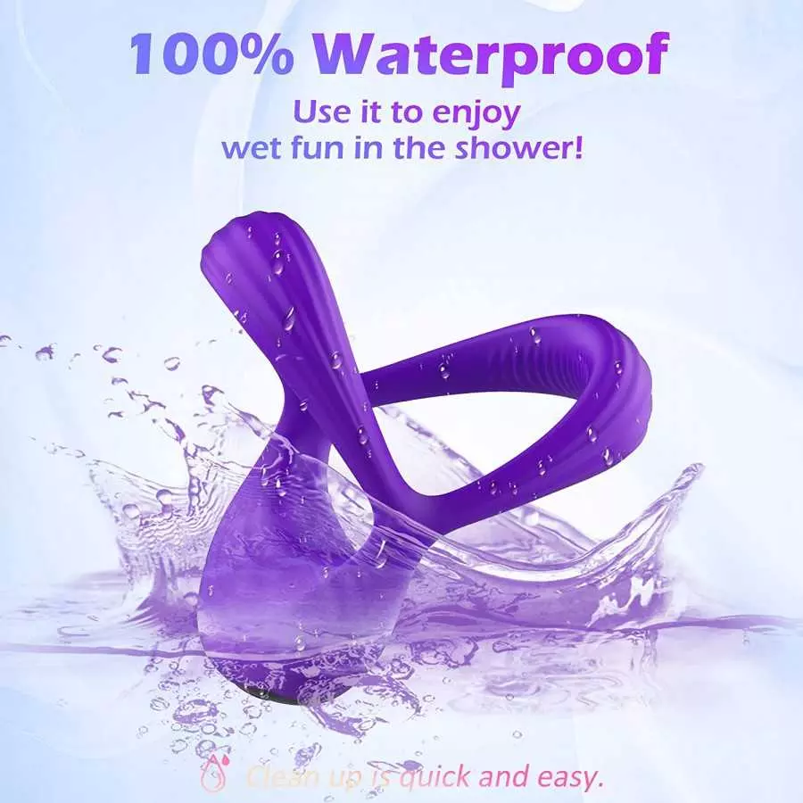 Vibrating Cock Ring, LUZINE Rechargable Silicone Stretchy Penis Rings with 10 Intense Vibrations, Triangular Mens Vibrator for S