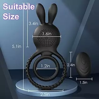 Vibrating Cock Ring Sex Toys - Double Penis Ring Male Sex Toys for Men with 10 Vibration, Bunny Ears Adult Toys G Spot Cockring