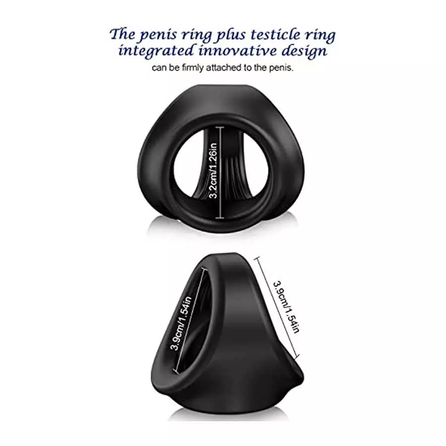 Silicone Penis Ring for Men, 3 in 1 Ultra Soft Stretchy Cock Ring Penis Enlargers, Sex Toy for Men & Couples, Premium Stretchy,