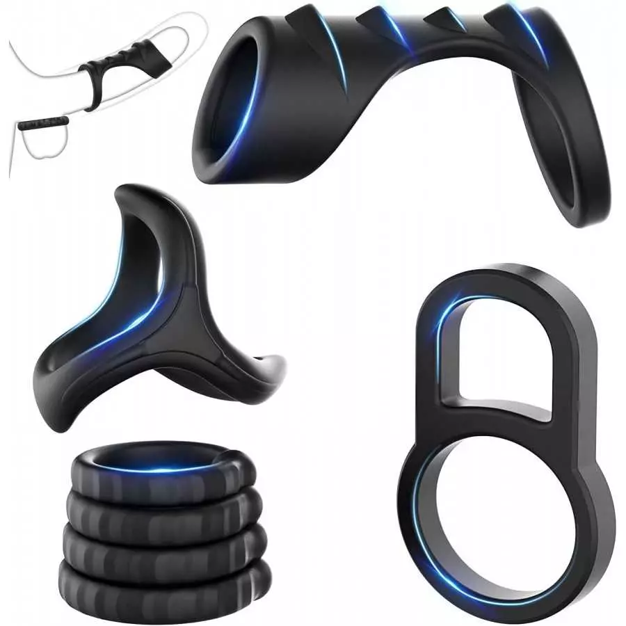 Silicone Penis Rings Set, KUSHOR 7 PCS Ultra Soft Stretchy Men's Cock Ring for Harder Longer Stronger Erection - Better Sex - Pr Silicone Penis Rings Set, KUSHOR 7 PCS Ultra Soft Stretchy Men's Cock Ring for Harder Longer Stronger Erection - Better Sex - Pr