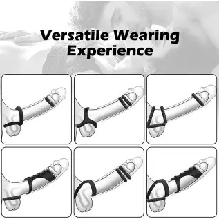 Silicone Penis Rings Set, KUSHOR 7 PCS Ultra Soft Stretchy Men's Cock Ring for Harder Longer Stronger Erection - Better Sex - Pr