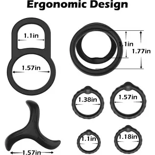 Silicone Penis Rings Set, KUSHOR 7 PCS Ultra Soft Stretchy Men's Cock Ring for Harder Longer Stronger Erection - Better Sex - Pr
