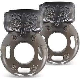 Cock Ring Set - 2X Vibrating Cock Ring for Everyone with Clit Stimulator, for Increased Stamina & Enhanced Erections - Sex Toys