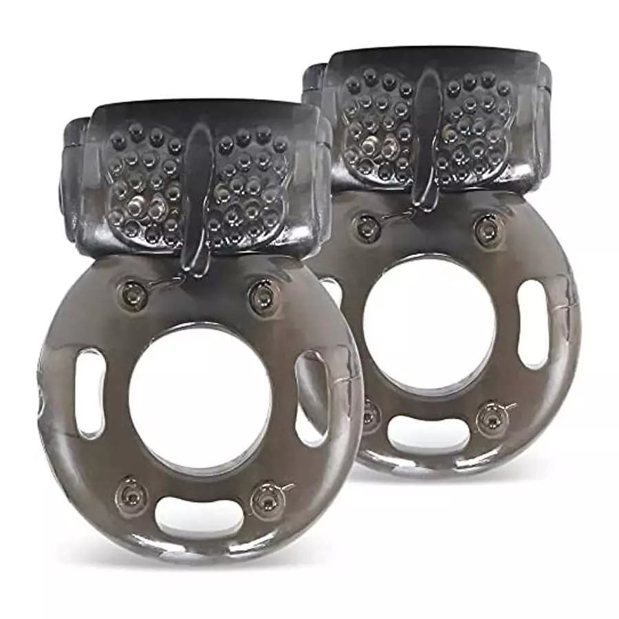 Cock Ring Set - 2X Vibrating Cock Ring for Everyone with Clit Stimulator, for Increased Stamina & Enhanced Erections - Sex Toys