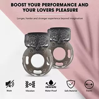Cock Ring Set - 2X Vibrating Cock Ring for Everyone with Clit Stimulator, for Increased Stamina & Enhanced Erections - Sex Toys