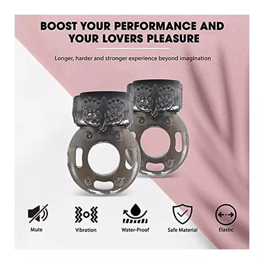 Cock Ring Set - 2X Vibrating Cock Ring for Everyone with Clit Stimulator, for Increased Stamina & Enhanced Erections - Sex Toys