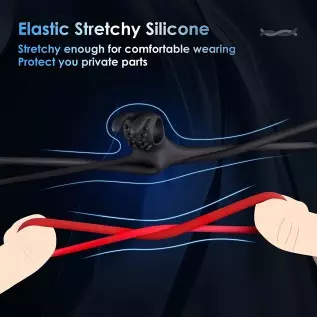 Cock Ring Sex Toys for Men, 7 Different Sizes Soft Silicone Penis Ring with Vibrator for Erection, Lasting Stronger Men Sex Toy,