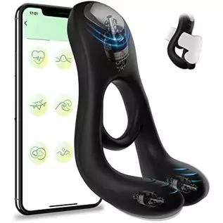 Vibrating Cock Ring, Yonhey Rechargeable Silicone Penis Rings Vibrator with 9 Vibrating Modes, Penis Enlargers Erect Support Rin