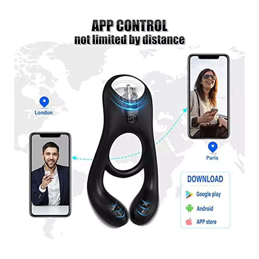 Vibrating Cock Ring, Yonhey Rechargeable Silicone Penis Rings Vibrator with 9 Vibrating Modes, Penis Enlargers Erect Support Rin
