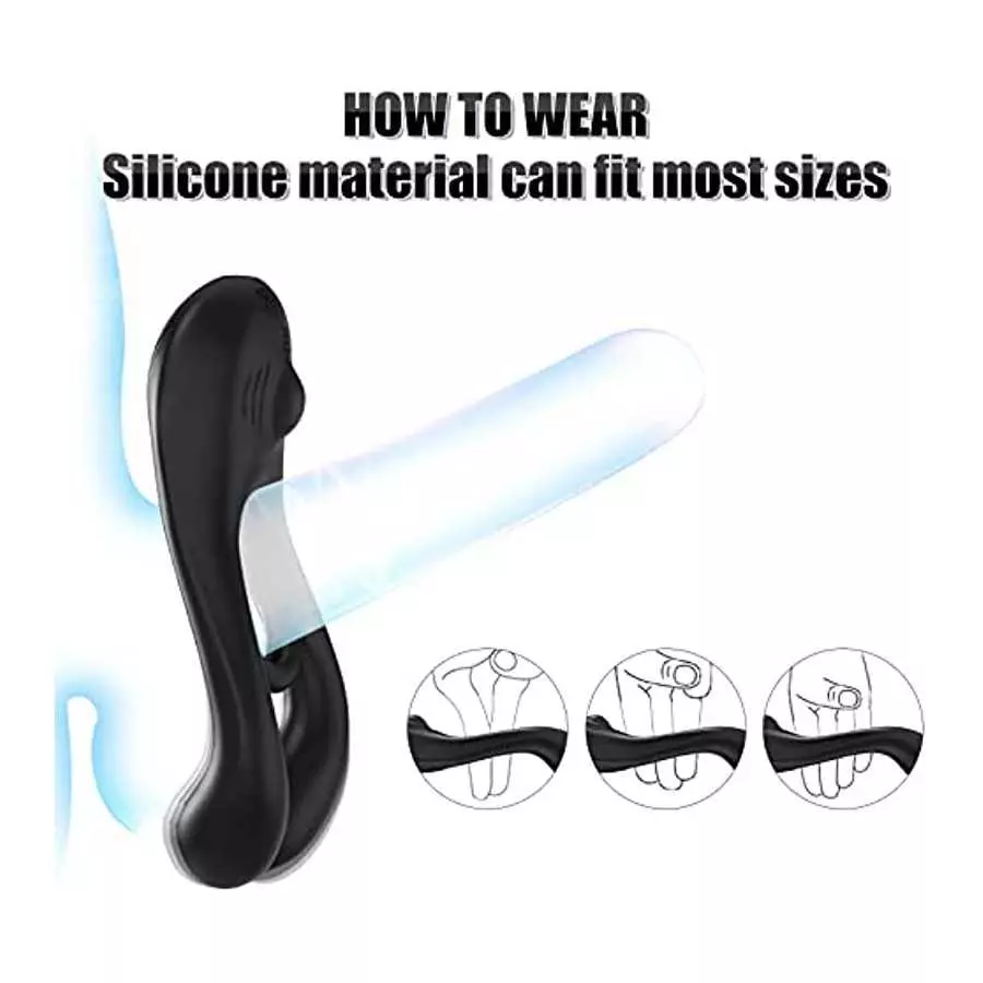 Vibrating Cock Ring, Yonhey Rechargeable Silicone Penis Rings Vibrator with 9 Vibrating Modes, Penis Enlargers Erect Support Rin