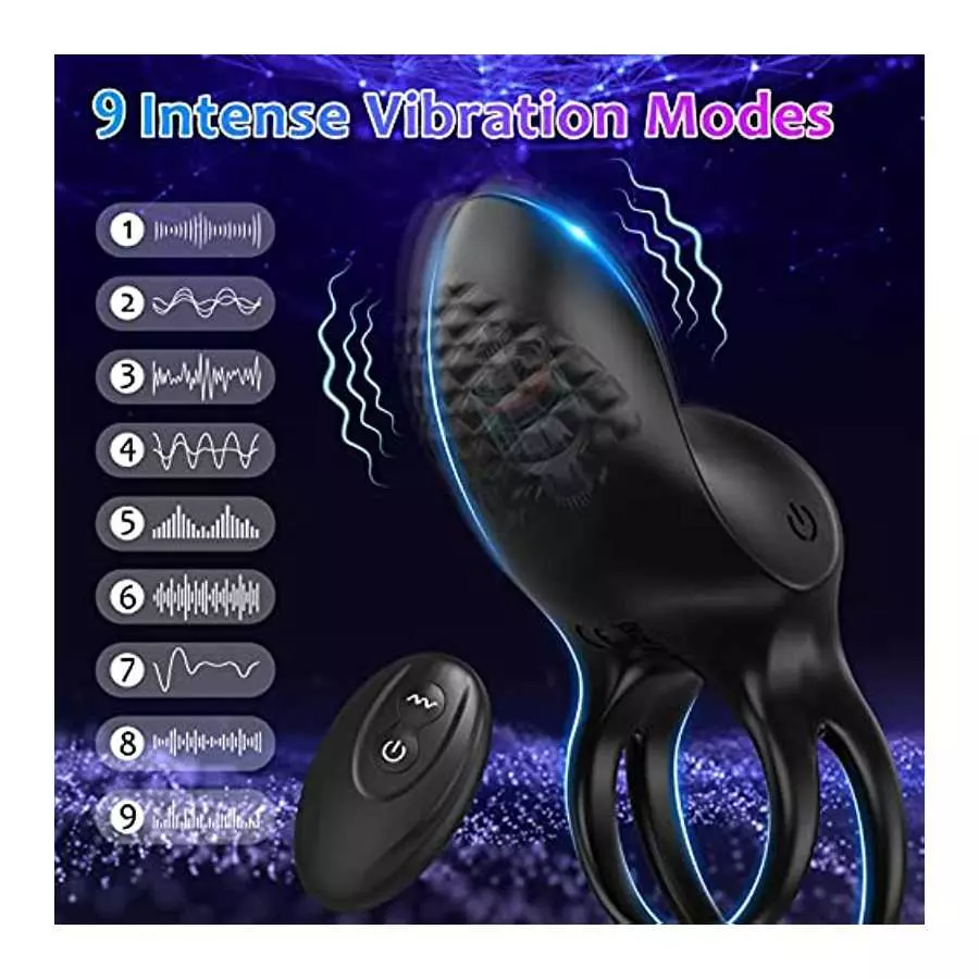 Vibrating Cock Ring, Silicone Penis Ring for Men Clitoral Couple Vibrator with 9 Vibrating Modes, Dreamyslut Adult Sex Toys for