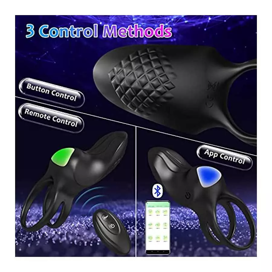 Vibrating Cock Ring, Silicone Penis Ring for Men Clitoral Couple Vibrator with 9 Vibrating Modes, Dreamyslut Adult Sex Toys for