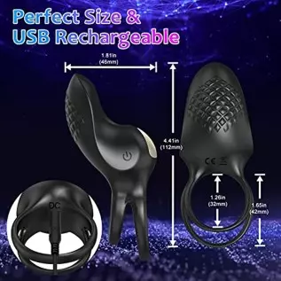 Vibrating Cock Ring, Silicone Penis Ring for Men Clitoral Couple Vibrator with 9 Vibrating Modes, Dreamyslut Adult Sex Toys for