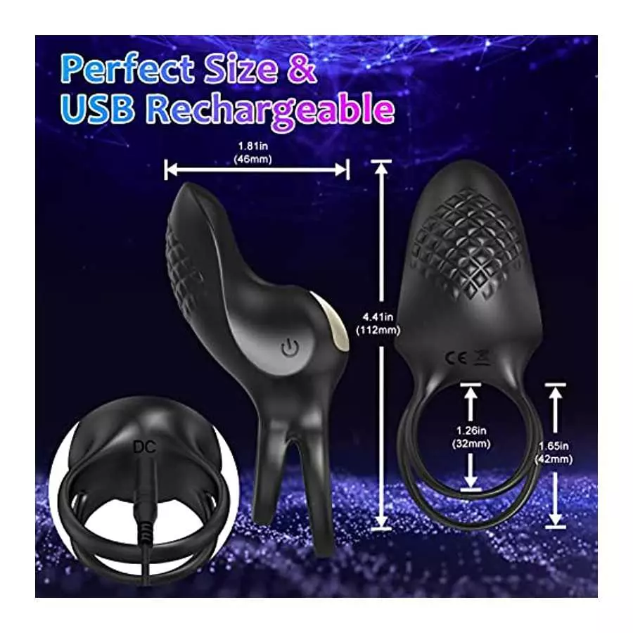 Vibrating Cock Ring, Silicone Penis Ring for Men Clitoral Couple Vibrator with 9 Vibrating Modes, Dreamyslut Adult Sex Toys for
