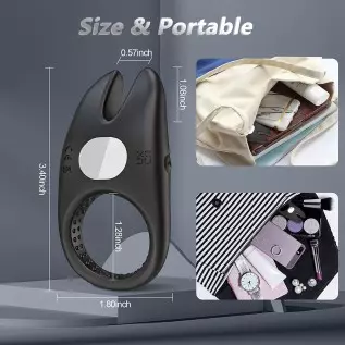 Silicone Penis Ring for Men Vibrating Cock Ring with Rabbit Design, Rechargeable Penis Ring Vibrator with 10 Vibration Modes, CU