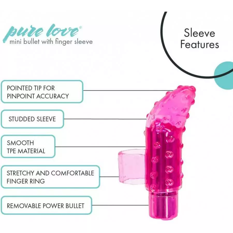 Pure Love Portable Finger Vibrator, Rechargeable, Purple