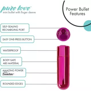 Pure Love Portable Finger Vibrator, Rechargeable, Purple Pure Love Portable Finger Vibrator, Rechargeable, Purple