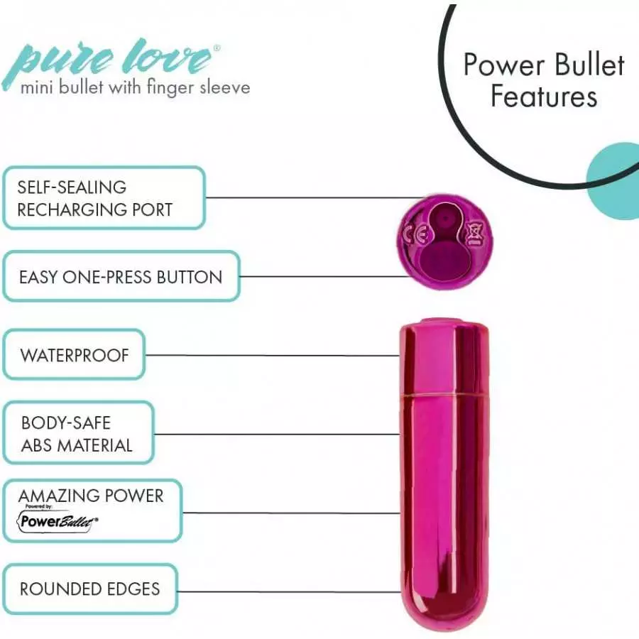 Pure Love Portable Finger Vibrator, Rechargeable, Purple