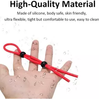 Ufilter 3 Pcs Adjustable Cock Ring Set, Reusable Silicone Beaded Penis Rope, Lasting Dick Erection Ejaculation Delay Trainer, Ad