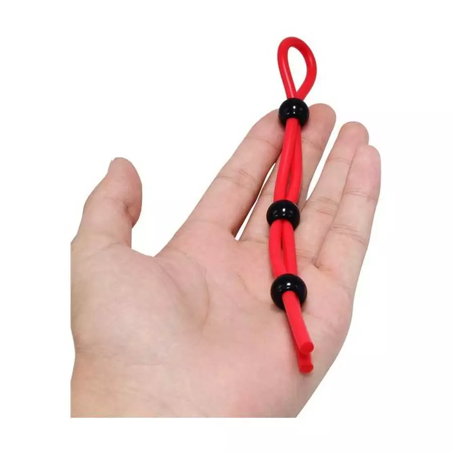 Ufilter 3 Pcs Adjustable Cock Ring Set, Reusable Silicone Beaded Penis Rope, Lasting Dick Erection Ejaculation Delay Trainer, Ad